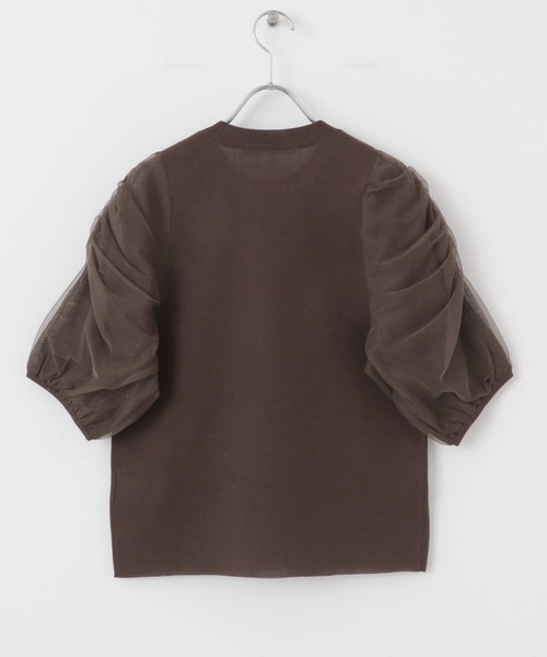 KBF（ケイビーエフ）の「チュールスリーブニット（ニット/セーター・レディース・ネイビー/ブラウン/ライトベージュ・ONE）」の17枚目の写真