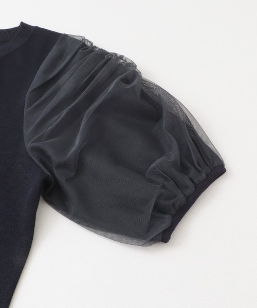 KBF（ケイビーエフ）の「チュールスリーブニット（ニット/セーター・レディース・ネイビー/ブラウン/ライトベージュ・ONE）」の15枚目の写真