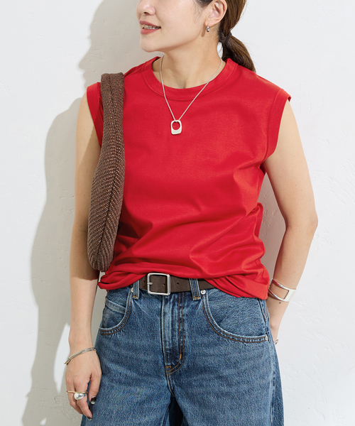 JOURNAL STANDARD（ジャーナルスタンダード）の「《追加2》汗ジミ防止ナノシアスリーブレス（Tシャツ/カットソー・レディース・ブラック/ライトグレー/ホワイト/レッド・FREE）」の19枚目の写真