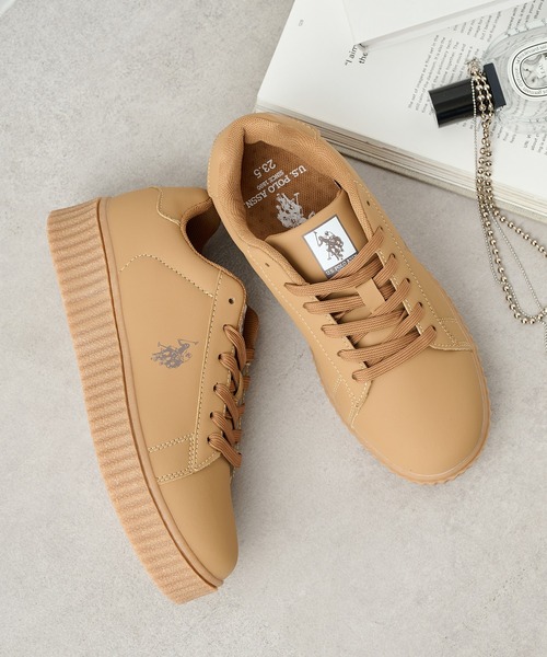 U.S. POLO ASSN.(ユーエスポロアッスン)の「【U.S. POLO ASSN.】ボリュームソール ワンポイント スニーカー(スニーカー・レディース・ホワイト/ブラック系1/ブラック/ホワイト系1/ブラウン/ブラウン系1/ホワイト系その他2・22.5cm/23cm/23.5cm/24㎝/24.5cm/24cm/25cm/25.5cm/22.5㎝)」の7枚目の写真