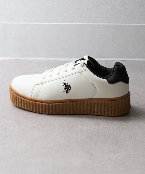 U.S. POLO ASSN.（ユーエスポロアッスン）の「【U.S. POLO ASSN.】ボリュームソール ワンポイント スニーカー（スニーカー・レディース・ホワイト/ブラック系1/ブラック/ホワイト系1/ブラウン・22.5cm/23cm/23.5cm/24㎝/24.5cm/24cm）」の10枚目の写真