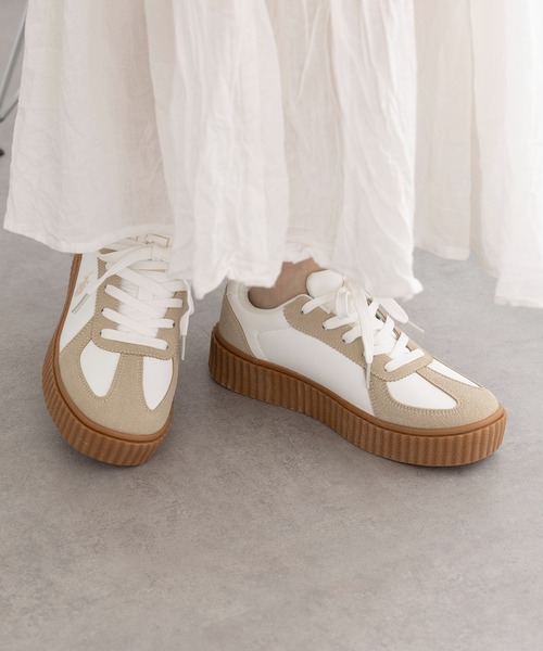 U.S. POLO ASSN.（ユーエスポロアッスン）の「【U.S. POLO ASSN.】ボリュームソール ワンポイント スニーカー（スニーカー・レディース・ホワイト/ブラック系1/ブラック/ホワイト系1/ブラウン・22.5cm/23cm/23.5cm/24㎝/24.5cm/24cm）」の18枚目の写真