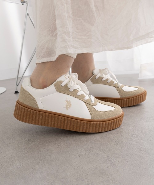 U.S. POLO ASSN.（ユーエスポロアッスン）の「【U.S. POLO ASSN.】ボリュームソール ワンポイント スニーカー（スニーカー・レディース・ホワイト/ブラック系1/ブラック/ホワイト系1/ブラウン・22.5cm/23cm/23.5cm/24㎝/24.5cm/24cm）」の20枚目の写真