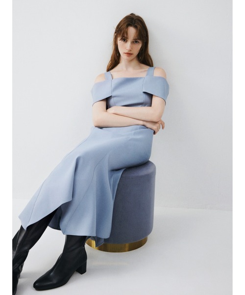 FRAY I.D(フレイアイディー)の「オフショルアシメマーメイドドレス(ドレス・レディース・グレー/ブラック/ブルー・0/1)」の5枚目の写真