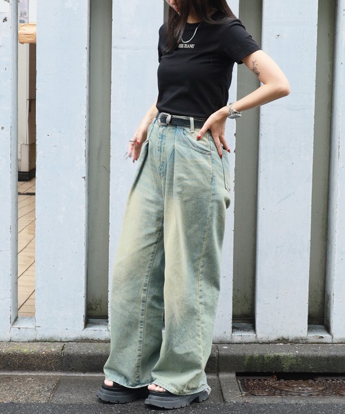 GUESS JEANS(ゲスジーンズ)の「GUESS JEANS/ゲスジーンズ GJ SS CN SLIM LOGO PRINT TEE Tシャツ(Tシャツ/カットソー・レディース・ブラック/ホワイト・M/S)」の21枚目の写真