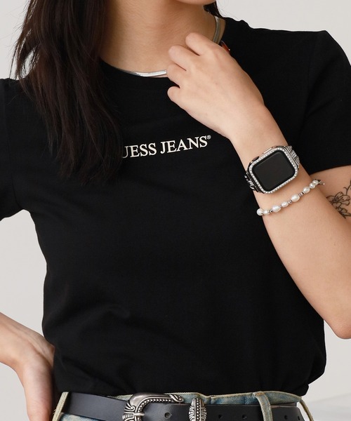 GUESS JEANS(ゲスジーンズ)の「GUESS JEANS/ゲスジーンズ GJ SS CN SLIM LOGO PRINT TEE Tシャツ(Tシャツ/カットソー・レディース・ブラック/ホワイト・M/S)」の13枚目の写真
