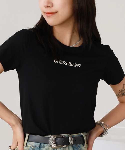 GUESS JEANS(ゲスジーンズ)の「GUESS JEANS/ゲスジーンズ GJ SS CN SLIM LOGO PRINT TEE Tシャツ(Tシャツ/カットソー・レディース・ブラック/ホワイト・M/S)」の14枚目の写真