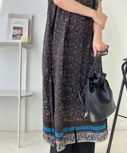 AS KNOW AS plus(アズノゥアズプラス)の「●ひんやり接触冷感 フレンチスリーブ 前開き花柄ワンピ―ス(ワンピース・レディース・グレー系その他/ブルー系その他/グリーン系その他・FREE)」の17枚目の写真