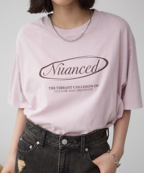 AZUL by moussy(アズールバイマウジー)の「ヴィンテージ5分袖Tシャツ(Tシャツ/カットソー・レディース・ライトブラック/ピンク/アイボリー・FREE)」の3枚目の写真