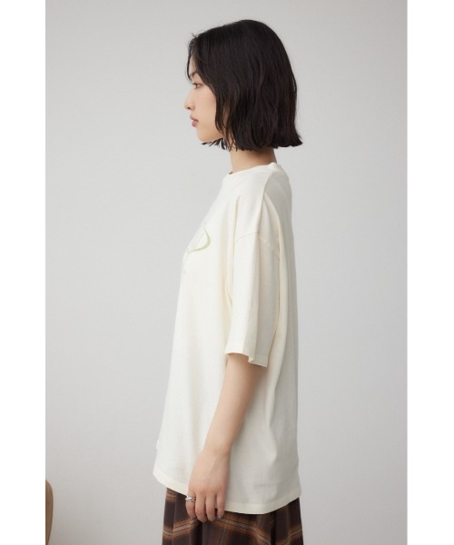 AZUL by moussy(アズールバイマウジー)の「ヴィンテージ5分袖Tシャツ(Tシャツ/カットソー・レディース・ライトブラック/ピンク/アイボリー・FREE)」の8枚目の写真
