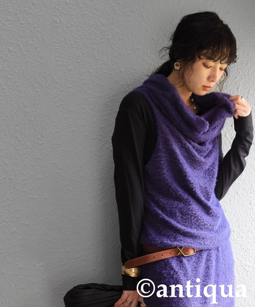 antiqua（アンティカ）の「4wayスヌード（ネックウォーマー/スヌード・レディース・パープル系その他/モカ/ブラック・ONESIZE）」の19枚目の写真