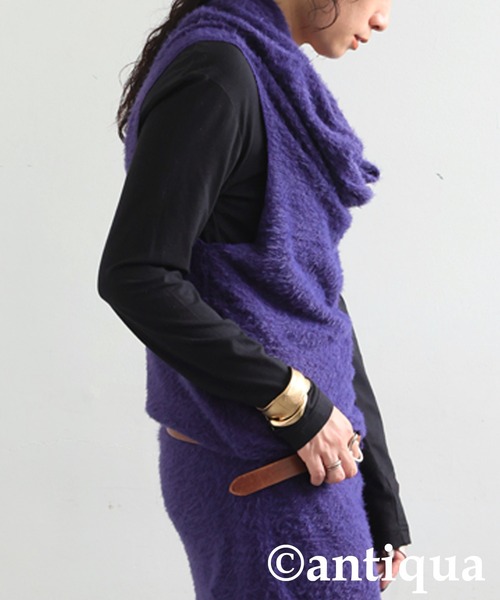 antiqua（アンティカ）の「4wayスヌード（ネックウォーマー/スヌード・レディース・パープル系その他/モカ/ブラック・ONESIZE）」の20枚目の写真