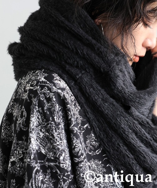 antiqua（アンティカ）の「4wayスヌード（ネックウォーマー/スヌード・レディース・パープル系その他/モカ/ブラック・ONESIZE）」の4枚目の写真