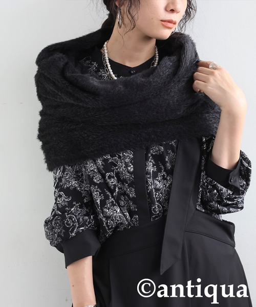 antiqua（アンティカ）の「4wayスヌード（ネックウォーマー/スヌード・レディース・パープル系その他/モカ/ブラック・ONESIZE）」の5枚目の写真