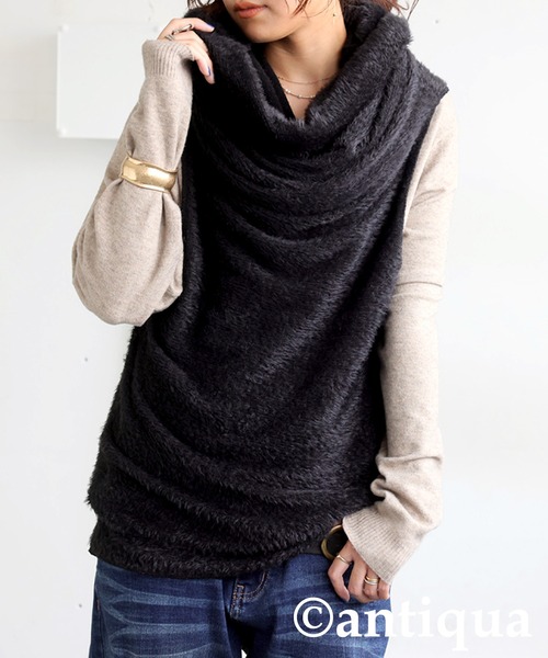 antiqua（アンティカ）の「4wayスヌード（ネックウォーマー/スヌード・レディース・パープル系その他/モカ/ブラック・ONESIZE）」の8枚目の写真