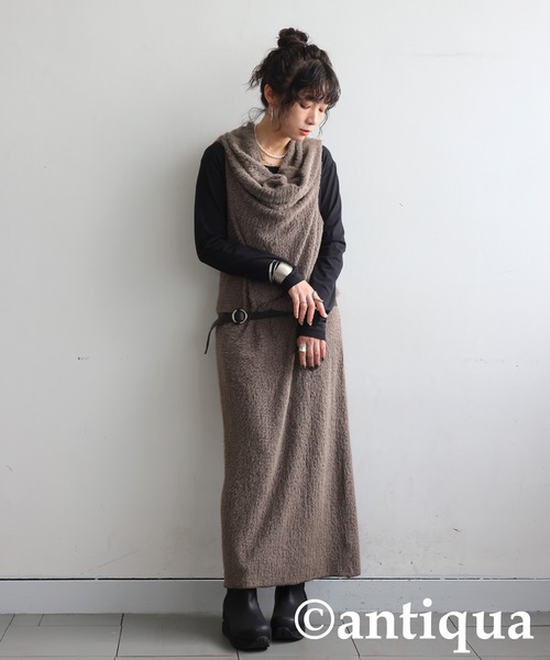 antiqua（アンティカ）の「4wayスヌード（ネックウォーマー/スヌード・レディース・パープル系その他/モカ/ブラック・ONESIZE）」の13枚目の写真