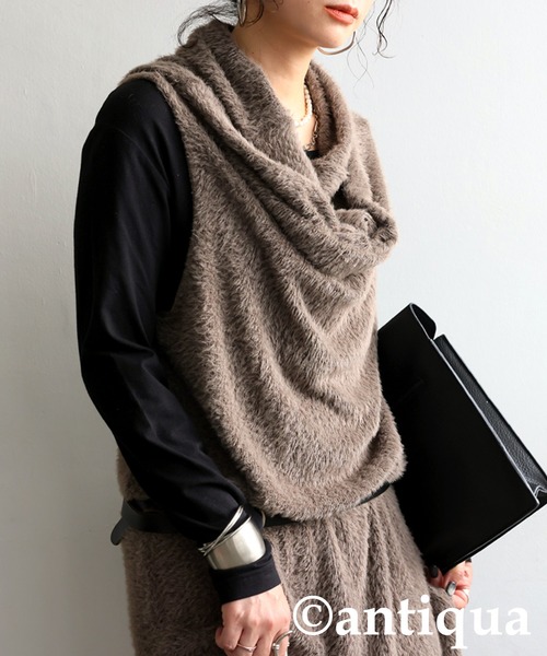 antiqua（アンティカ）の「4wayスヌード（ネックウォーマー/スヌード・レディース・パープル系その他/モカ/ブラック・ONESIZE）」の15枚目の写真