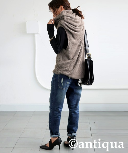 antiqua（アンティカ）の「4wayスヌード（ネックウォーマー/スヌード・レディース・パープル系その他/モカ/ブラック・ONESIZE）」の16枚目の写真