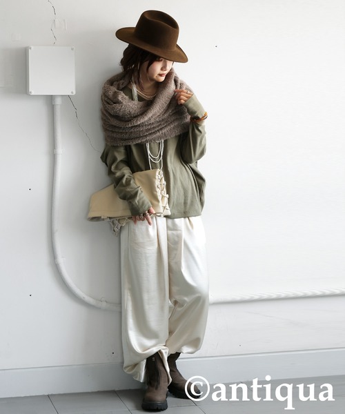 antiqua（アンティカ）の「4wayスヌード（ネックウォーマー/スヌード・レディース・パープル系その他/モカ/ブラック・ONESIZE）」の18枚目の写真