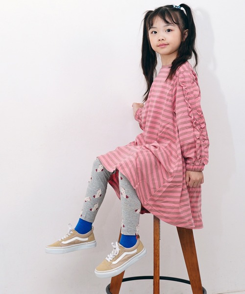 MARKEY'S（マーキーズ）の「ソウガラフル丈レギンス（レギンス/スパッツ・キッズ・レッド系その他/ブルー系その他/ブラウン系その他/ピンク系その他/杢グレー・70/80/90/95/100/110/120/130）」の9枚目の写真