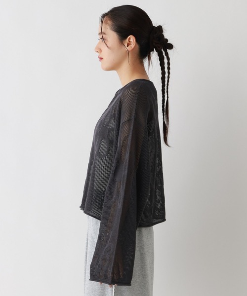 RAGEBLUE（レイジブルー）の「フラワーモチーフ/透かし編みサマーニット2（ニット/セーター・レディース・ダークグレー/ブルー/ホワイト・FREE）」の16枚目の写真