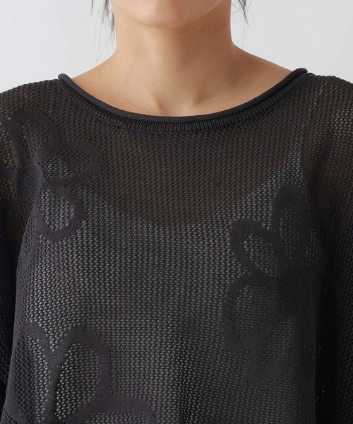 RAGEBLUE（レイジブルー）の「フラワーモチーフ/透かし編みサマーニット2（ニット/セーター・レディース・ダークグレー/ブルー/ホワイト・FREE）」の19枚目の写真