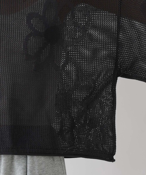 RAGEBLUE（レイジブルー）の「フラワーモチーフ/透かし編みサマーニット2（ニット/セーター・レディース・ダークグレー/ブルー/ホワイト・FREE）」の21枚目の写真