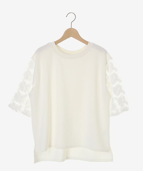le.coeur blanc(ルクールブラン)の「スリーブシアーレースプルオーバー(Tシャツ/カットソー・レディース・ブラック/オフホワイト・38)」の15枚目の写真