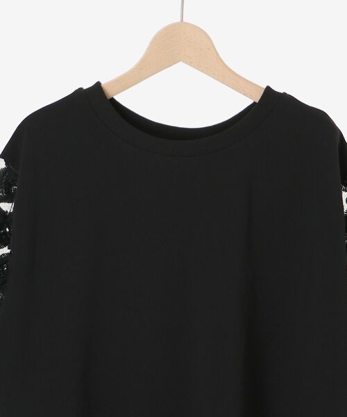 le.coeur blanc(ルクールブラン)の「スリーブシアーレースプルオーバー(Tシャツ/カットソー・レディース・ブラック/オフホワイト・38)」の3枚目の写真
