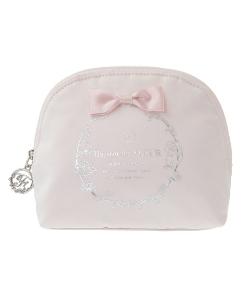 Maison de FLEUR(メゾンドフルール)の「サテンリボンラウンドポーチ(ポーチ・レディース・ライトブルー/ライトピンク/ブラック/ピンク・FREE)」の10枚目の写真