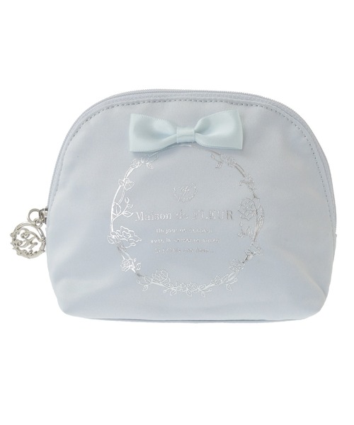 Maison de FLEUR(メゾンドフルール)の「サテンリボンラウンドポーチ(ポーチ・レディース・ライトブルー/ライトピンク/ブラック/ピンク・FREE)」の8枚目の写真