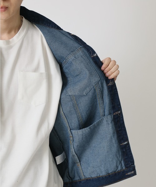 ARCADE（アーケード）の「春服 ビンテージ古着加工 レトロスタイル デニムジャケット Gジャン -ARCADE Limited Line-（デニムジャケット・メンズ・インディゴブルー/ブラック/ブルー・XL/L/2XL）」の9枚目の写真