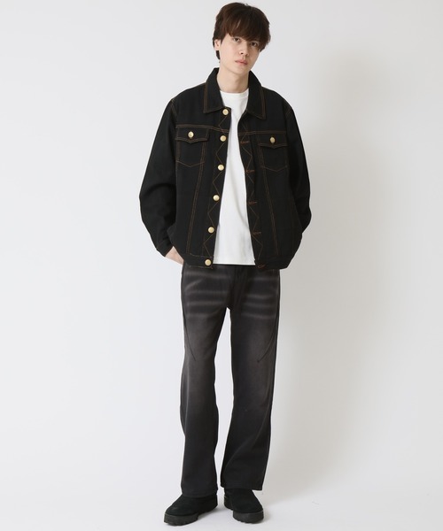 ARCADE（アーケード）の「春服 ビンテージ古着加工 レトロスタイル デニムジャケット Gジャン -ARCADE Limited Line-（デニムジャケット・メンズ・インディゴブルー/ブラック/ブルー・XL/L/2XL）」の12枚目の写真