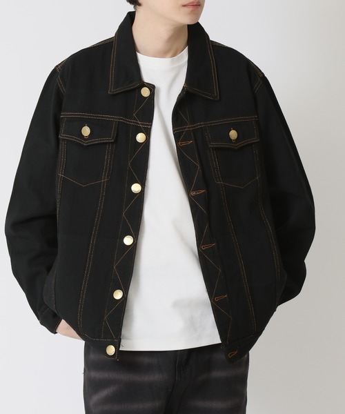 ARCADE（アーケード）の「春服 ビンテージ古着加工 レトロスタイル デニムジャケット Gジャン -ARCADE Limited Line-（デニムジャケット・メンズ・インディゴブルー/ブラック/ブルー・XL/L/2XL）」の13枚目の写真