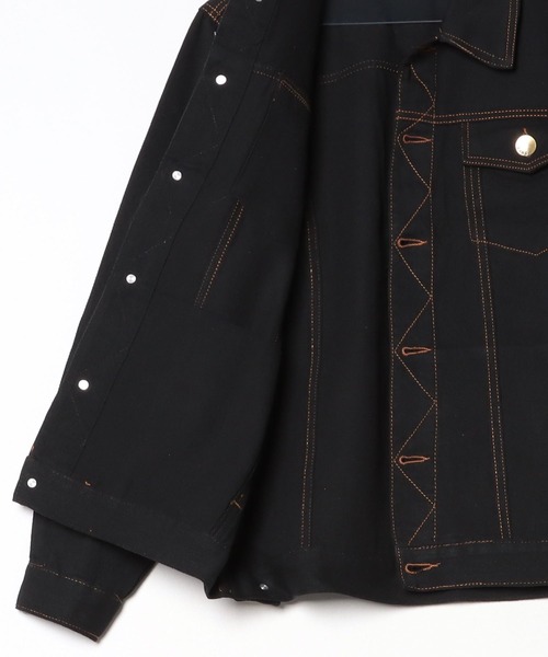 ARCADE（アーケード）の「春服 ビンテージ古着加工 レトロスタイル デニムジャケット Gジャン -ARCADE Limited Line-（デニムジャケット・メンズ・インディゴブルー/ブラック/ブルー・XL/L/2XL）」の16枚目の写真