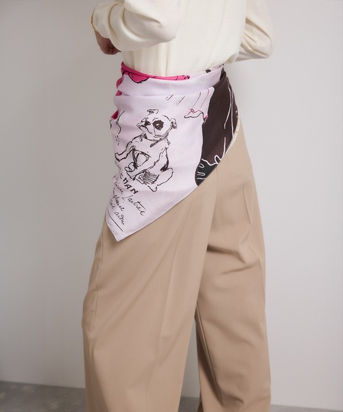 ROPE'（ロペ）の「ロートレックグラフィカル シルクスカーフ/Lサイズ（バンダナ/スカーフ・レディース・ピンク/ブルー・FREE）」の3枚目の写真