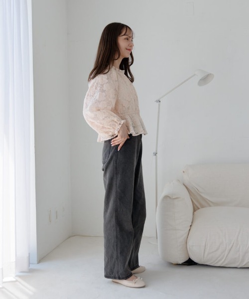 flower（フラワー）の「フラワーリングレースブラウス（シャツ/ブラウス・レディース・コーラル/アイボリー・FREE）」の6枚目の写真