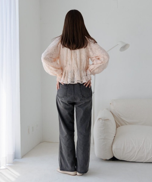 flower（フラワー）の「フラワーリングレースブラウス（シャツ/ブラウス・レディース・コーラル/アイボリー・FREE）」の7枚目の写真