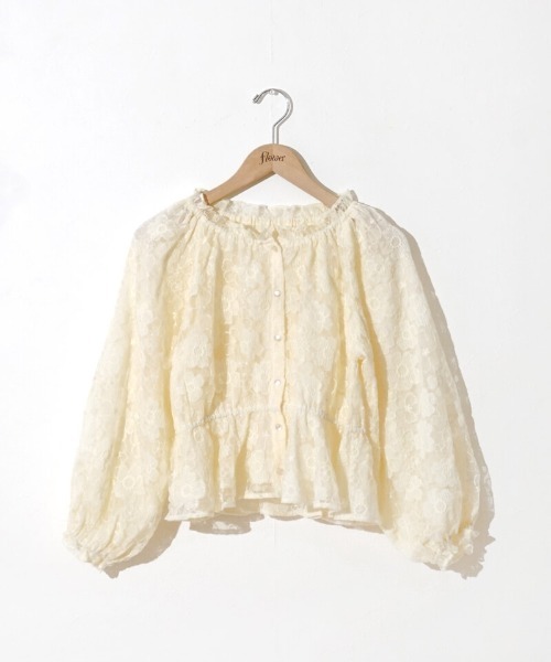 flower（フラワー）の「フラワーリングレースブラウス（シャツ/ブラウス・レディース・コーラル/アイボリー・FREE）」の18枚目の写真