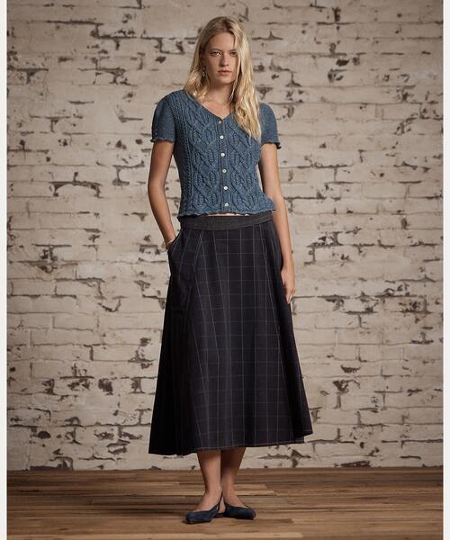 RRL(ダブル アール エル)の「リネンブレンド ケーブルニット トップ(ニット/セーター・レディース・ブルー・2/1/3/4)」の2枚目の写真
