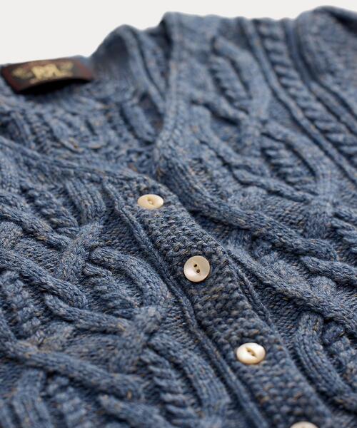 RRL(ダブル アール エル)の「リネンブレンド ケーブルニット トップ(ニット/セーター・レディース・ブルー・2/1/3/4)」の6枚目の写真