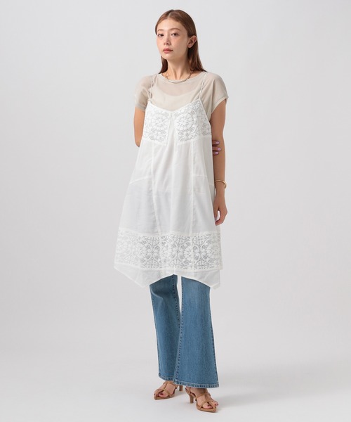 BAYFLOW(ベイフロー)の「バテンレースミディワンピース(ワンピース・レディース・ブラック/オフホワイト・FREE)」の9枚目の写真