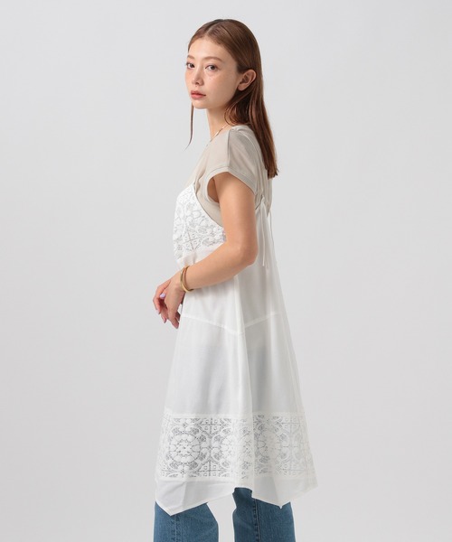 BAYFLOW(ベイフロー)の「バテンレースミディワンピース(ワンピース・レディース・ブラック/オフホワイト・FREE)」の3枚目の写真