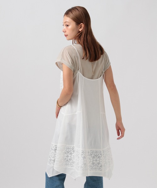 BAYFLOW(ベイフロー)の「バテンレースミディワンピース(ワンピース・レディース・ブラック/オフホワイト・FREE)」の4枚目の写真