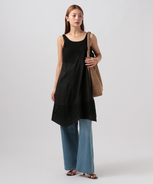 BAYFLOW(ベイフロー)の「バテンレースミディワンピース(ワンピース・レディース・ブラック/オフホワイト・FREE)」の7枚目の写真