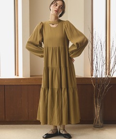 ノースリーブティアードロングワンピース（ワンピース）｜PERNA