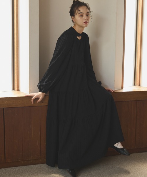 Drape long tiered onepiece/ドレープロングティアード