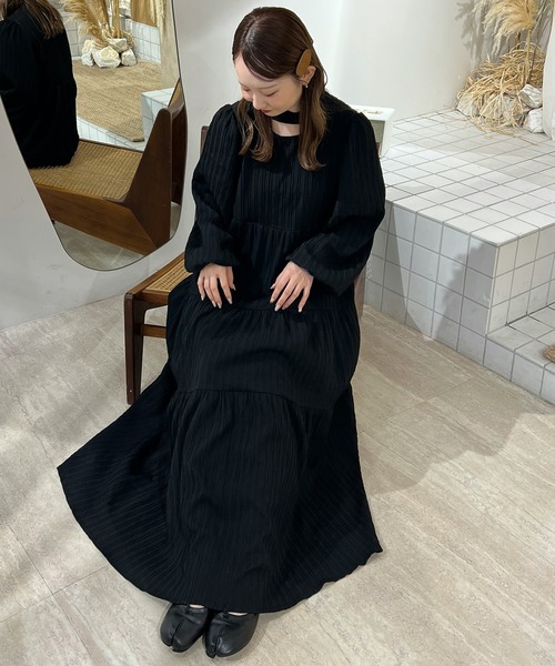 Drape long tiered onepiece/ドレープロングティアードワンピース