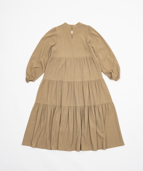 【新品】OLUN（ollun） ドレープロングティアードワンピース Drape long tiered onepiece/ドレープロングティアード