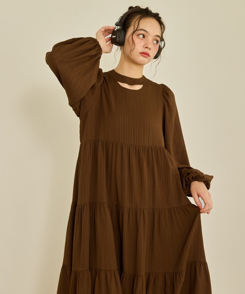 Drape long tiered onepiece/ドレープロングティアードワンピース